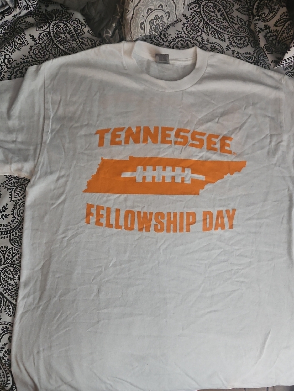 Gildan White Short-Sleeve Tee with Orange Tennessee Graphic